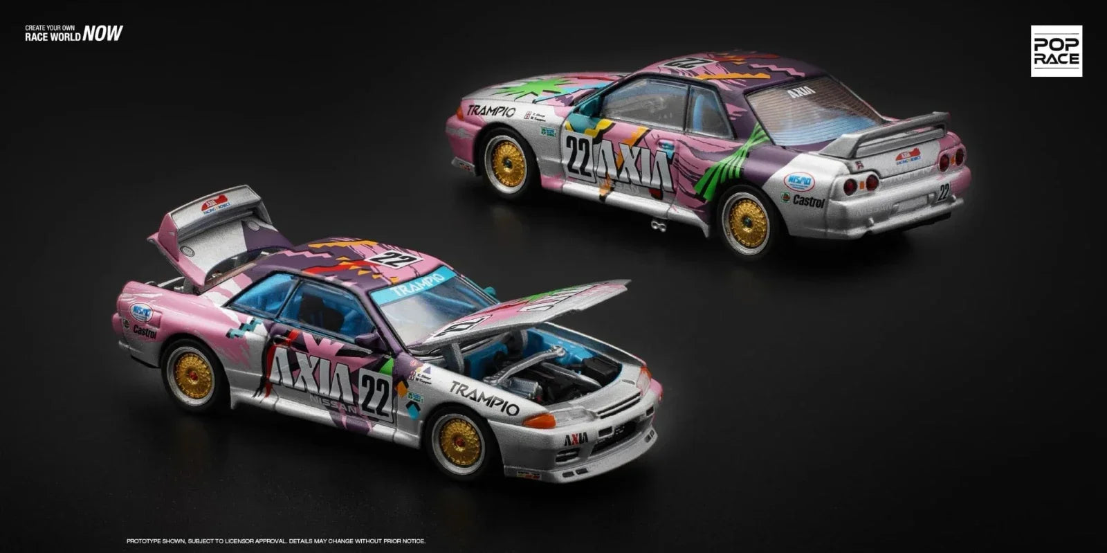 Nissan GT-R Stock POP Skyline R32 AXIA 1:64 Scale Diecast Model Car - Image 4