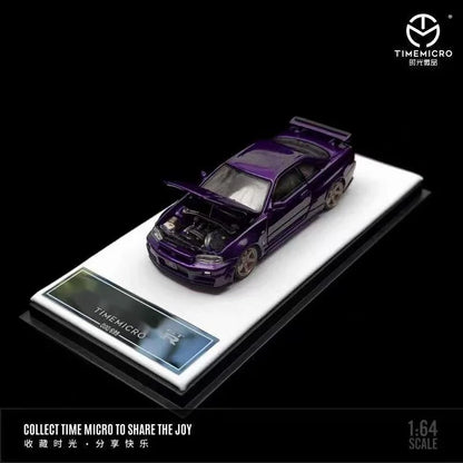 GT-R R34 Open Timemicro Tm 1 64 Simulated Decoration 1:64 Diecast