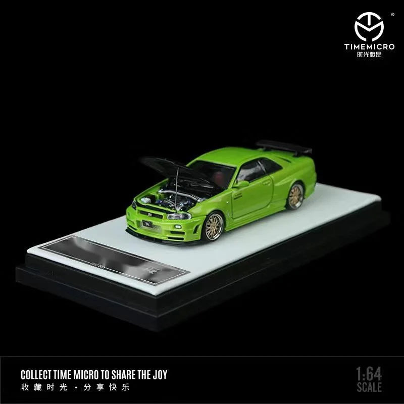GT-R R34 Open Timemicro Tm 1 64 Simulated Decoration 1:64 Diecast