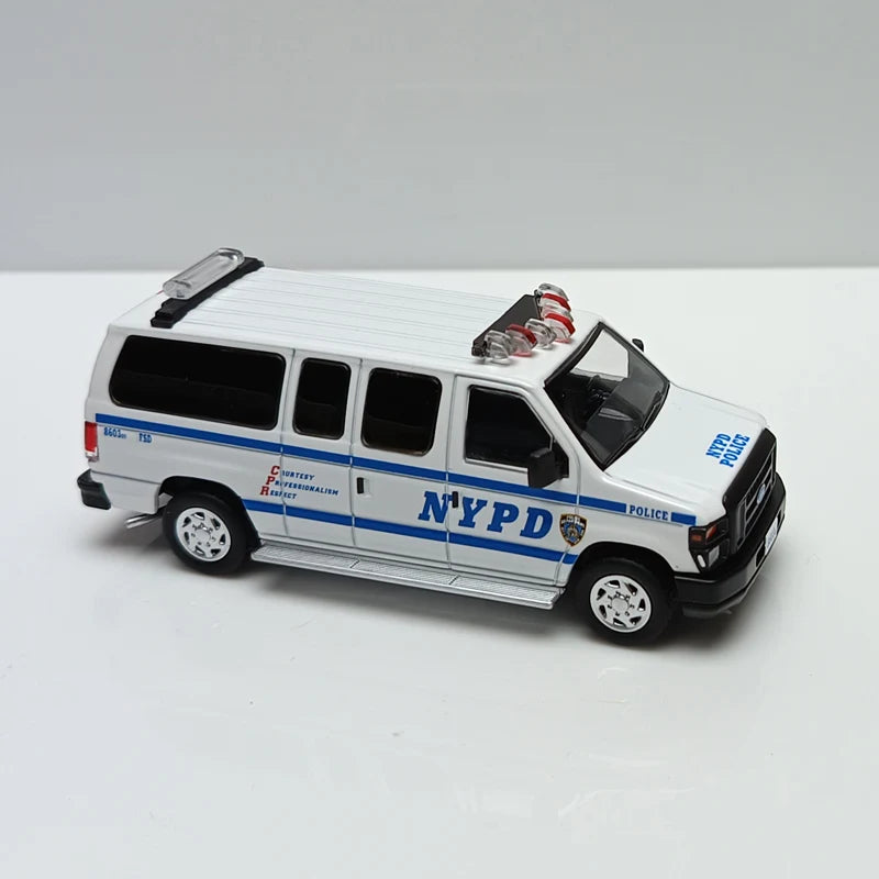 Premium 596 E350 Van NYPD 1:64 Scale Diecast Model Car - Image 13