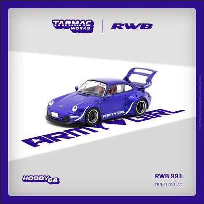 Tarmac Works Porsche TW RWB 993 ARMY GIRL 1:64 Diecast