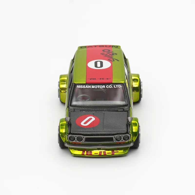 MINI GT Datsun 510 Wagon 0G FLO Yellow Kaido modelbil 1:64