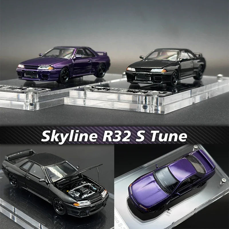 Nissan GT-R FH Stock Skyline R32 Tune 1:64 Scale Diecast Model Car - Metal Toy Cars