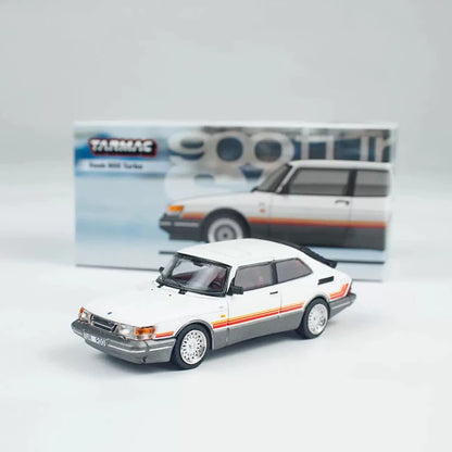 Saab TW 900 Turbo White Tarmac 1:64 Scale Diecast Model Car - Metal Toy Cars