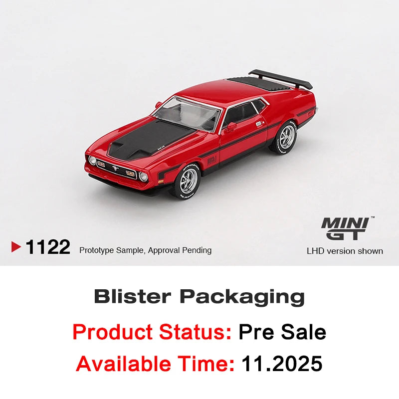 MINI GT 1122 1 64 Ford Mustang Mach1 1971 Race Red 1:64 Diecast