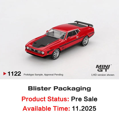 MINI GT 1122 1 64 Ford Mustang Mach1 1971 Race Red 1:64 Diecast