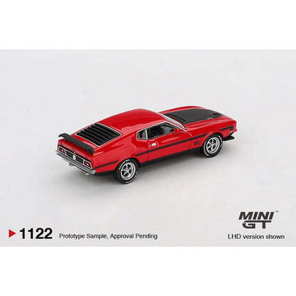 MINI GT 1122 1 64 Ford Mustang Mach1 1971 Race Red 1:64 Diecast