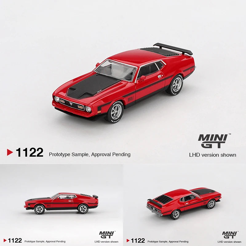 MINI GT 1122 1 64 Ford Mustang Mach1 1971 Race Red 1:64 Diecast
