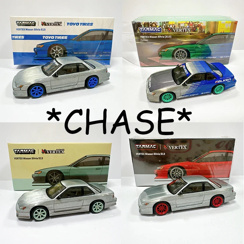 Tarmac Works Nissan Silvia S13 S15 Vertex CHASE modellino 1:64