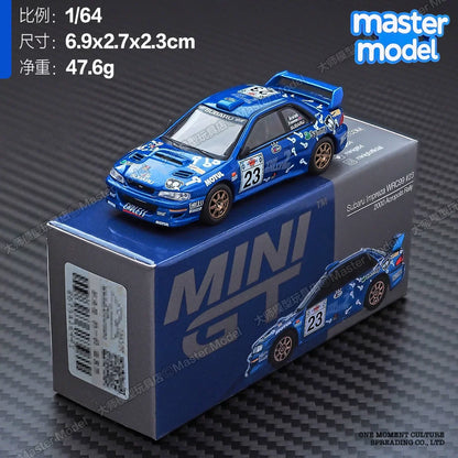 MINI GT Subaru Impreza WRC Rally Car 1998 Monte modelbil 1:64