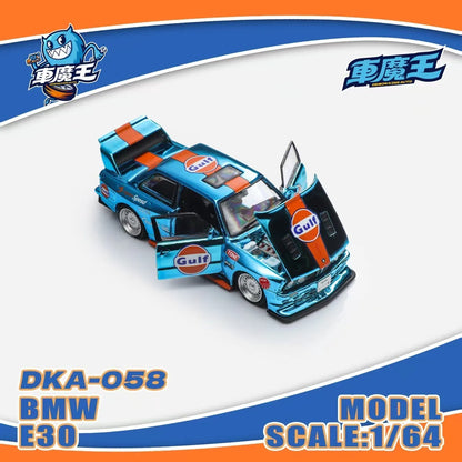 BMW E30 Chrome Blue Demon King Auto 1:64 Diecast