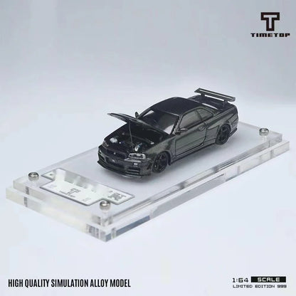 GT-R R34 Open Timemicro Tm 1 64 Simulated Decoration 1:64 Diecast