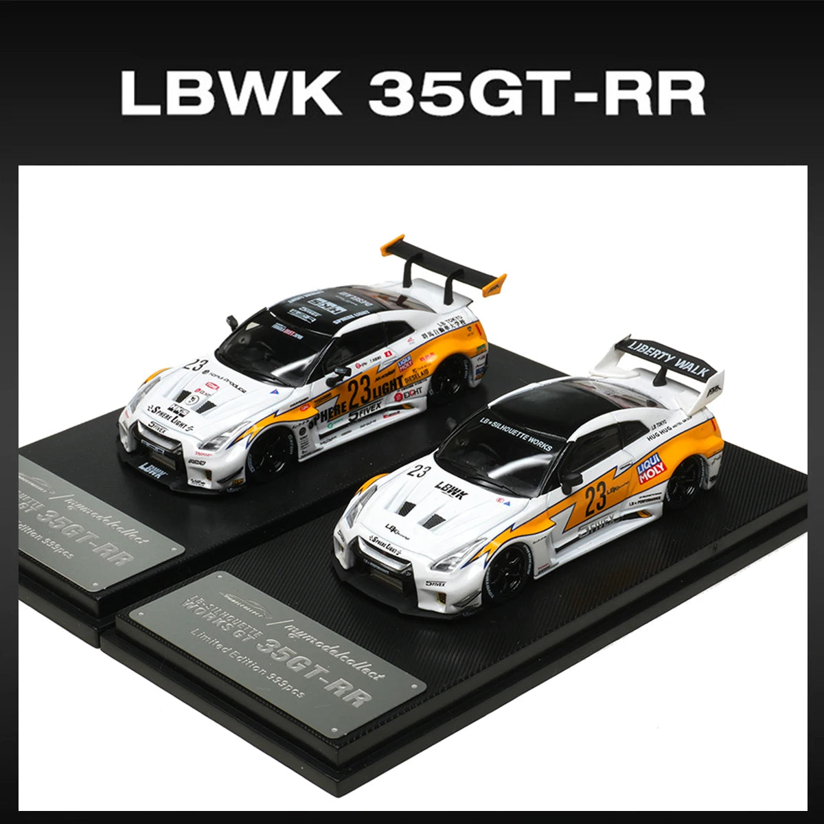 Nissan GT-R R35 White Flash LBWK MC 1:64 Diecast