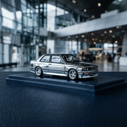 BMW E30 Chrome 1:64 Diecast