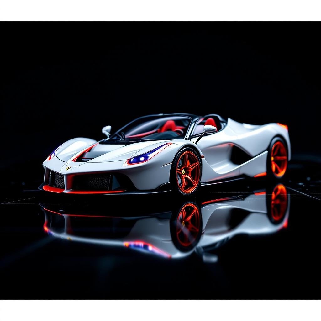 Ferrari LaFerrari white red Bburago - Premium 1:64 Scale Diecast Model Car