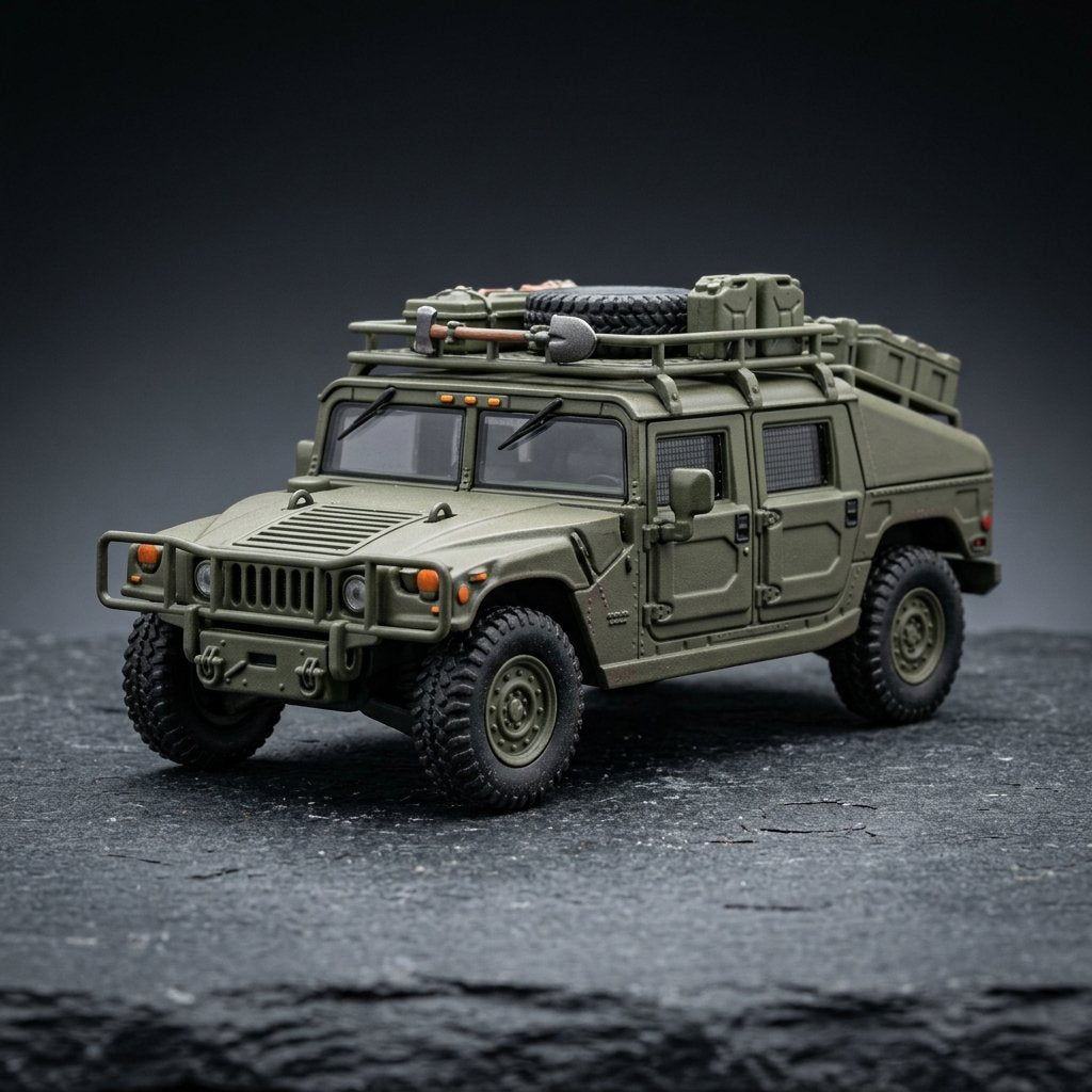 Hummer H1 Military Army - Premium 1:64 Scale Diecast Model Car