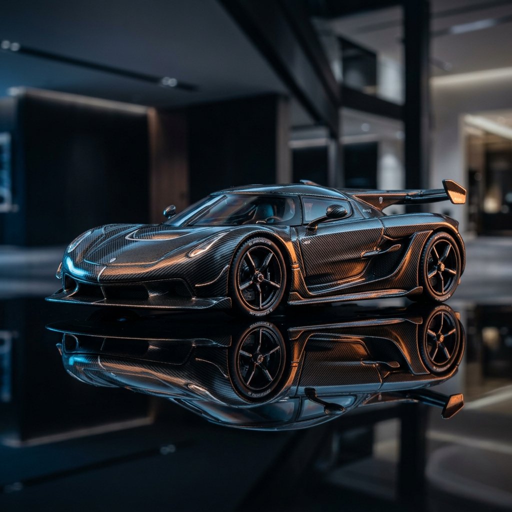 Koenigsegg Jesko Absolut Full Carbon HKM - Premium 1:64 Scale Diecast Model Car