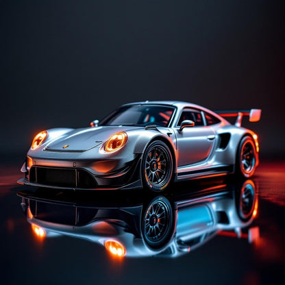 Porsche Model Rauh-Welt Widebody RWB993 High Wing Silver/Black Limited999 Die-Cast Car Models Gifts Star - Premium 1:64 Scale Diecast Model Car