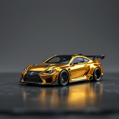 Lexus YM Model RC F Pandem Widebody Tuned Berlin Bear Gold Chrome Coating - Premium 1:64 Scale Diecast Model Car