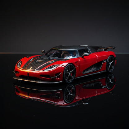 Tw 1 64 Koenigsegg Agera Rs Black Carbon Fiber Red 1:64 Diecast - Premium 1:64 Scale Diecast Model Car