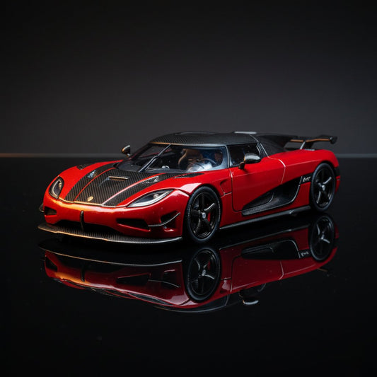 Tw 1 64 Koenigsegg Agera Rs Black Carbon Fiber Red 1:64 Diecast - Premium 1:64 Scale Diecast Model Car