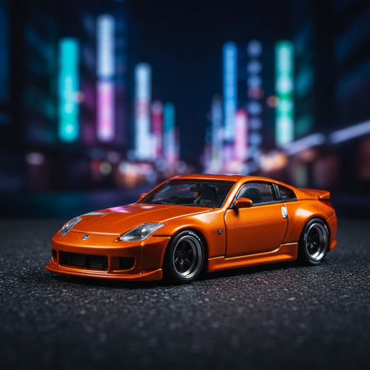 TW In Stock 1:64 Nissan VeilSide FFZ400 Fairlady Z Orange Diecast Car Model Collection Toys Tarmac Works - Premium 1:64 Scale Diecast Model Car