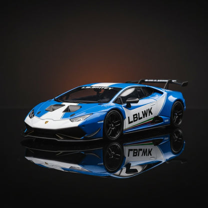 MINIGT 1:64 LBWK Lamborghini Huracan GT GRAVITY Blue and White alloy Car Model 1055 - Premium 1:64 Scale Diecast Model Car