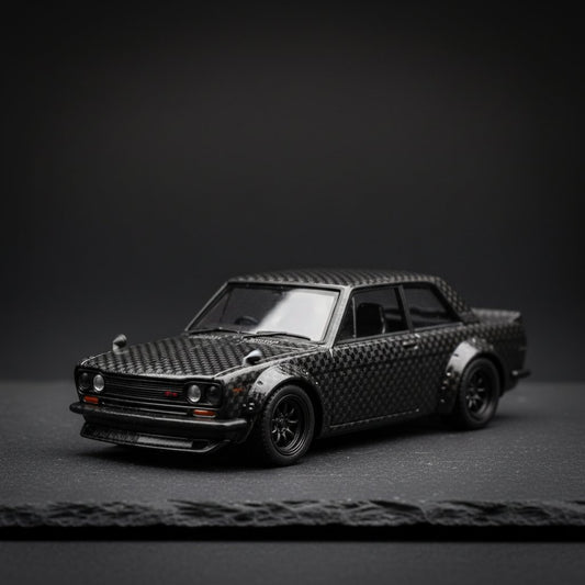Kaido House MINIGT Datsun 510 Pro Street Full Carbon V1 KHMG alloy car model 110 - Premium 1:64 Scale Diecast Model Car