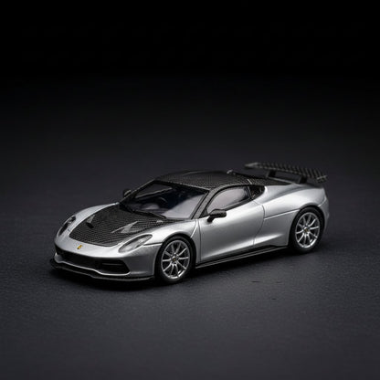 HKM 1:64 Imola silver full carbon alloy car model decoration - Premium 1:64 Scale Diecast Model Car
