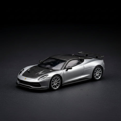 HKM 1:64 Imola silver full carbon alloy car model decoration - Premium 1:64 Scale Diecast Model Car