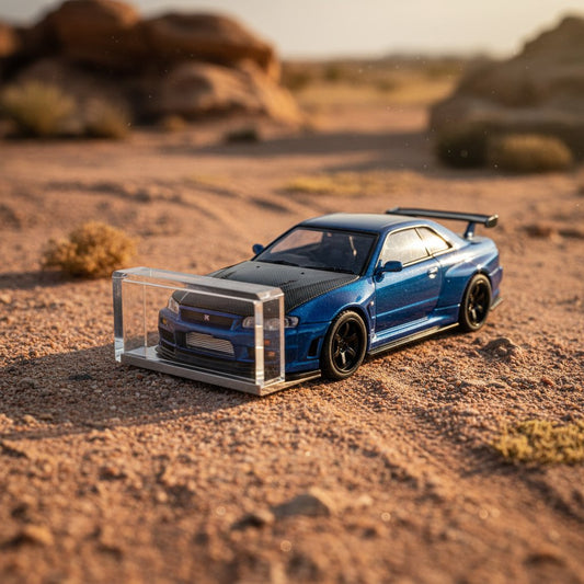 Diecast MH Car Model R34 Bumper Display Frame 1:18 - Premium 1:64 Scale Diecast Model Car