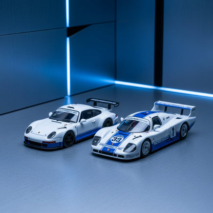 Sparky 1/64  Porsche 911 GT1 1997 double car Le Mans 24h 1:64 911 956 917 Racing model - Premium 1:64 Scale Diecast Model Car