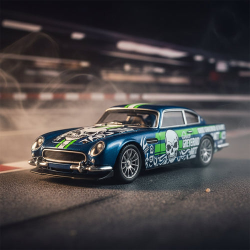 DCM 1:64 DB5 60 Years Celebration Caribbena Blue / Greveyard Racing ART livery Diecast Model Car - Premium 1:64 Scale Diecast Model Car