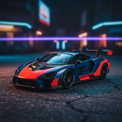 Diecast Car Model LCD Senna GTR APAxpo (Blue/Red/Orange) 1:64 - Premium 1:64 Scale Diecast Model Car