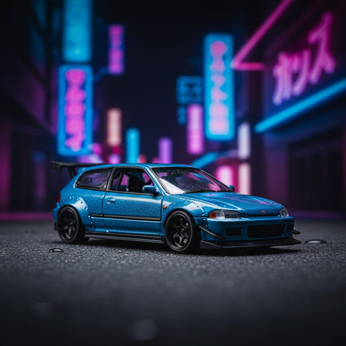 Toy Car PopRace Xcartoys Pandem Civic EG6 v1.5 1:64 (Metal & Plastic Parts) S26-05# - Premium 1:64 Scale Diecast Model Car