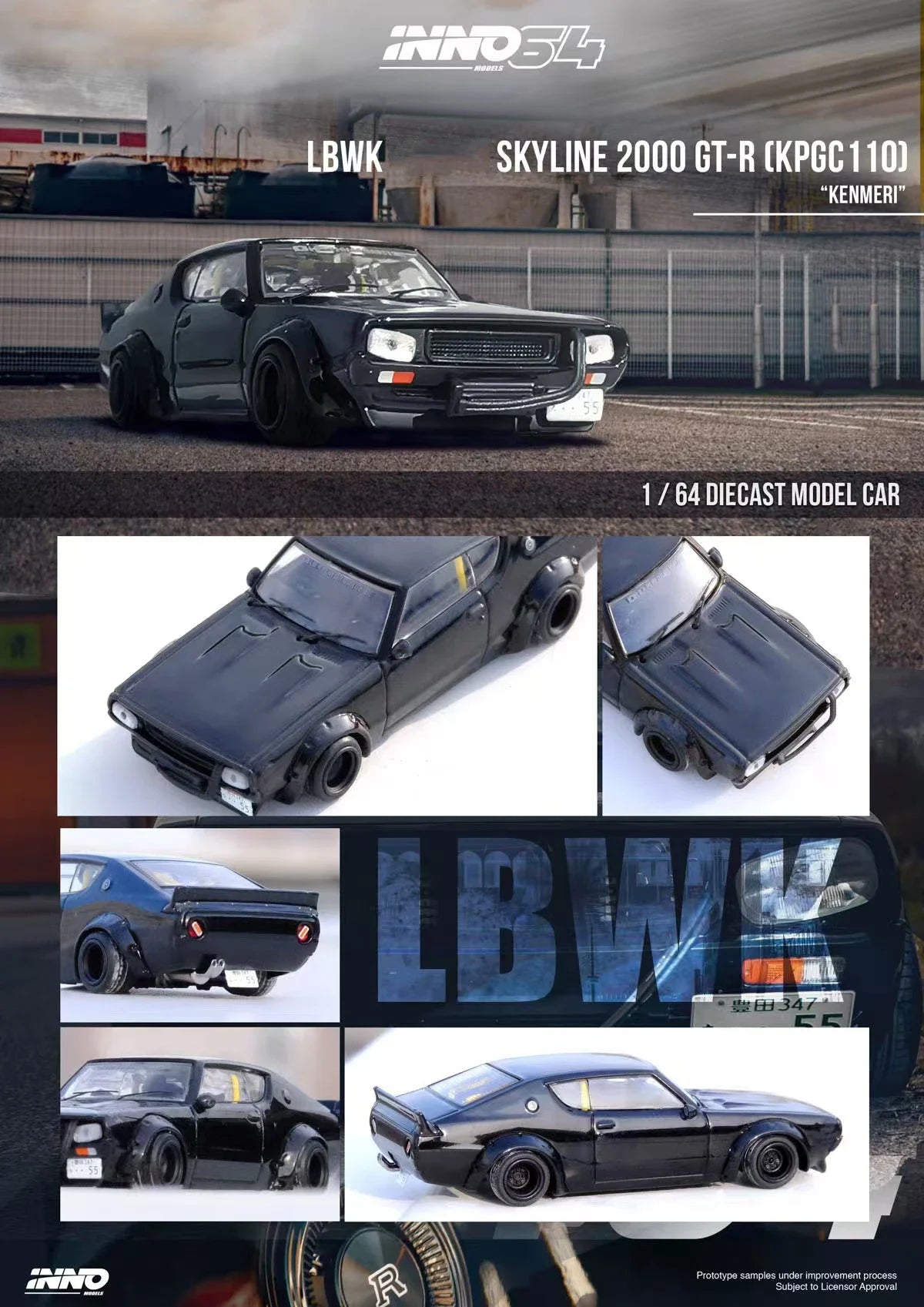 INNO64 Nissan Skyline GT-R 2000 KPGC110 Kenmeri 1:64 Diecast