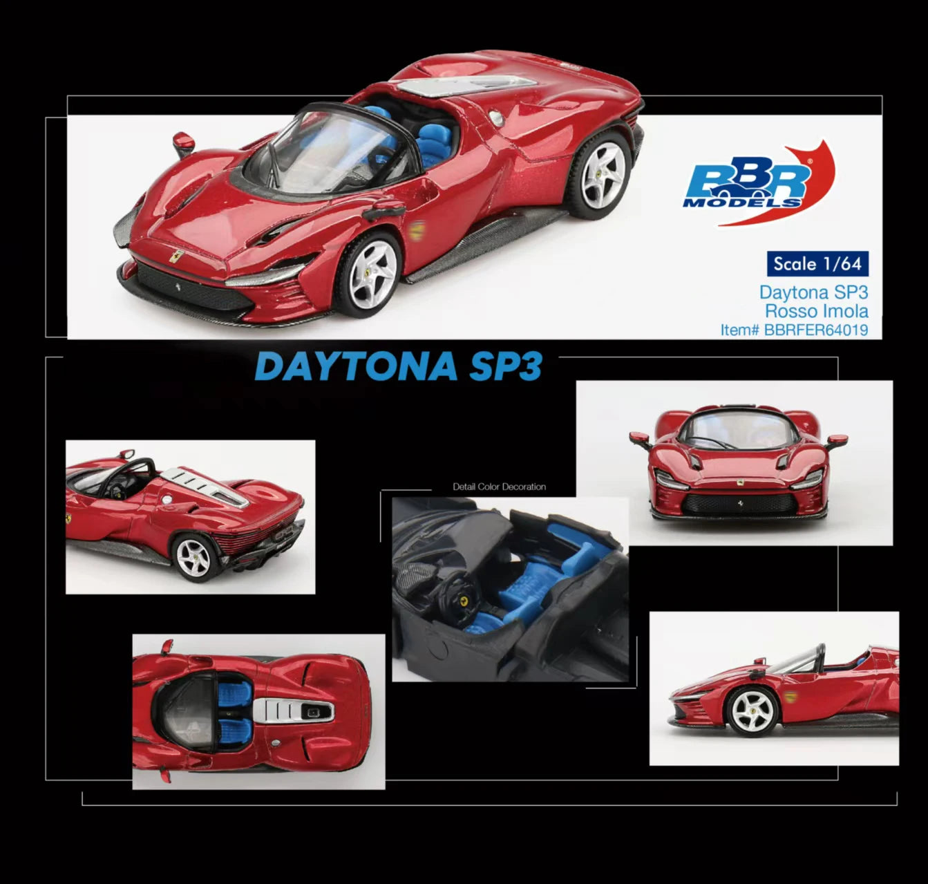BBR Daytona SP3 / 812 / MC12 1:64 Diecast