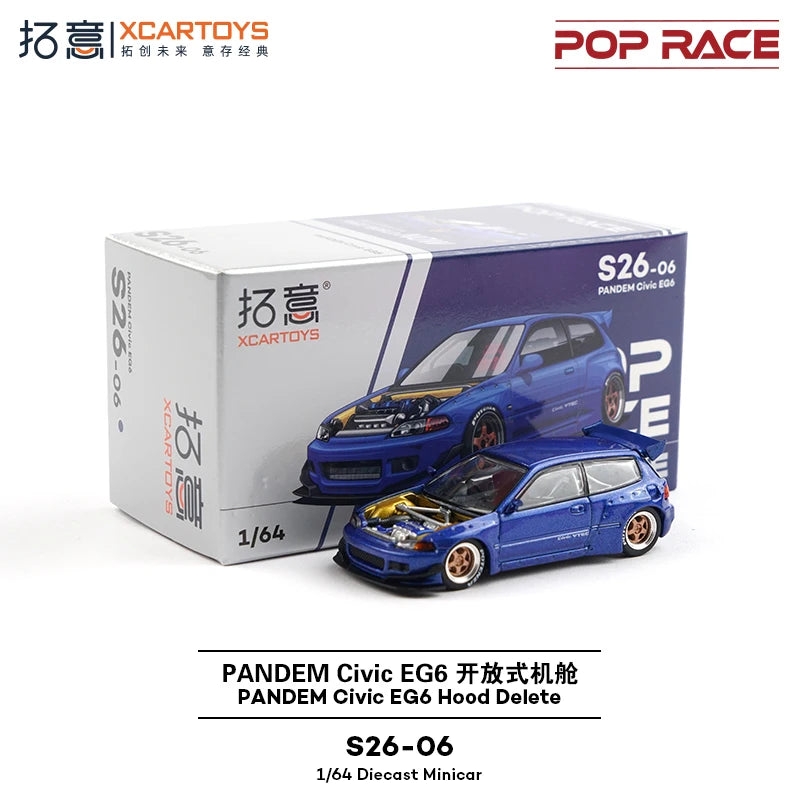 Pop Race XCARTOYS Pandem Eg6 1 64 Metal Plastic Parts S26 1:64 Diecast