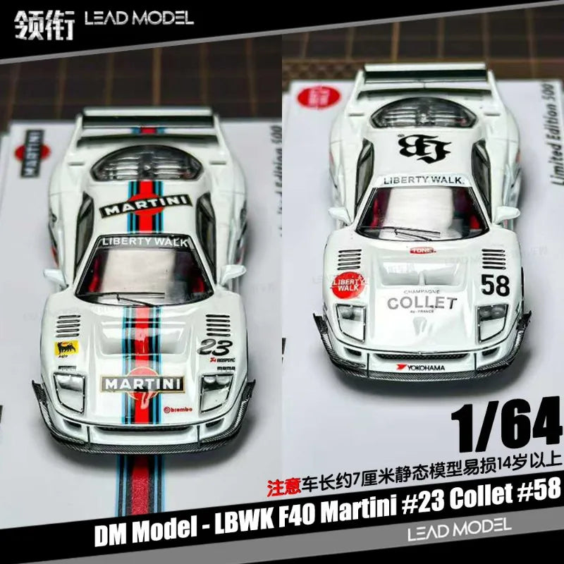 Ferrari F40 LBWK #58 Martini DM Model 1:64 Diecast
