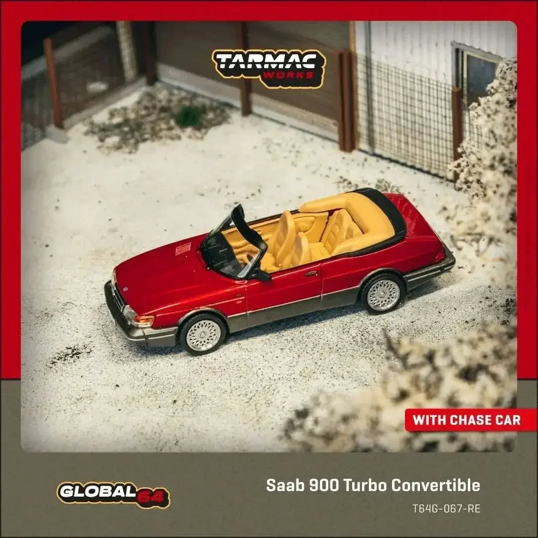 Tarmac Works Saab 900 Turbo Convertible Red 1:64 Diecast