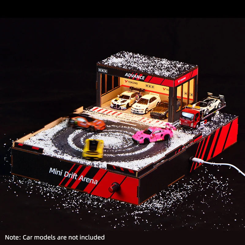 1:64 Drift Track Diorama with LED Garage Display