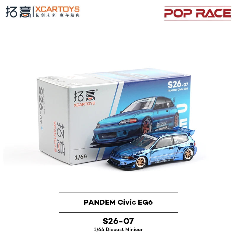 Pop Race XCARTOYS Pandem Eg6 1 64 Metal Plastic Parts S26 1:64 Diecast