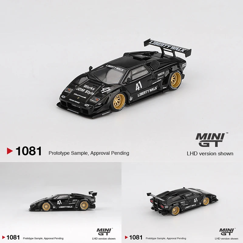 MINI GT Lamborghini Countach LB Works Black 1:64 Diecast