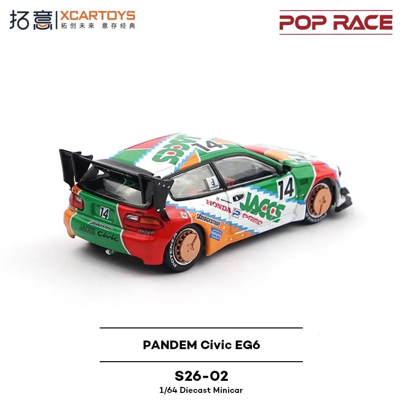 Pop Race XCARTOYS Pandem Civic Eg6 1 64 Metal Plastic Parts 1:64 Diecast
