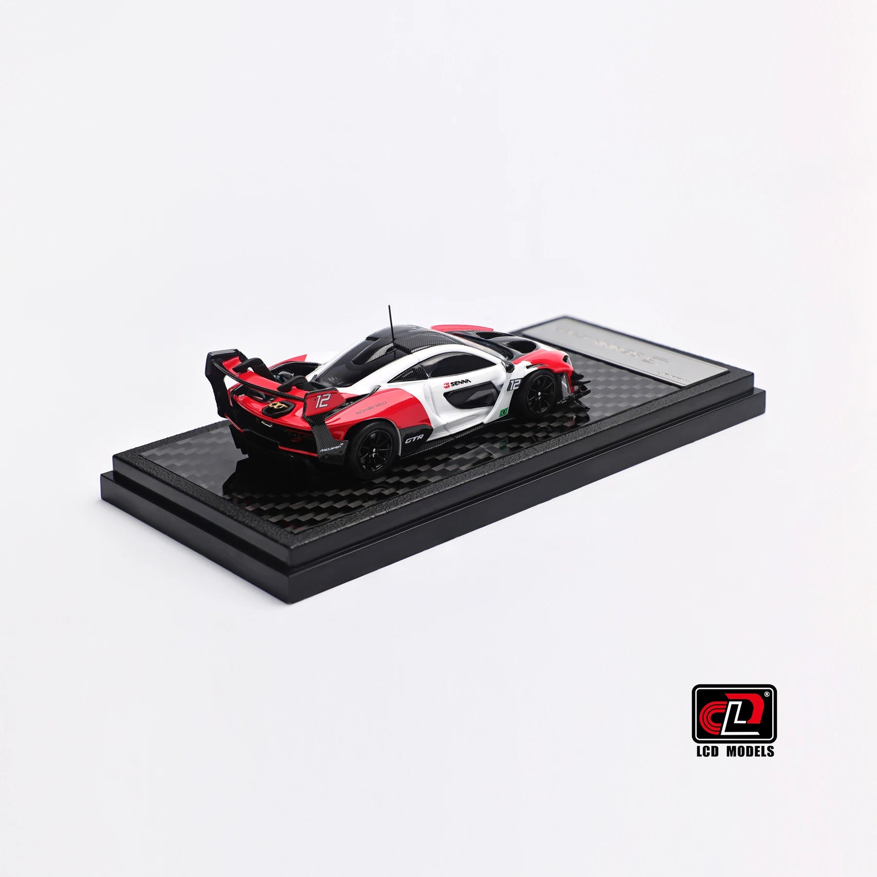 McLaren Senna GT-R White Red LCD 1:64 Diecast