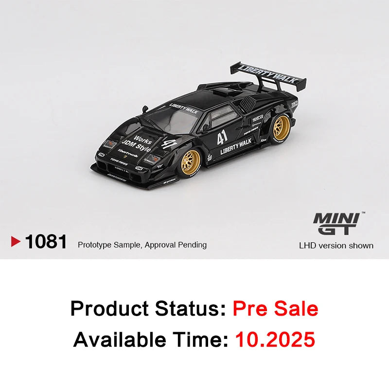 MINI GT Lamborghini Countach LB Works Black 1:64 Diecast