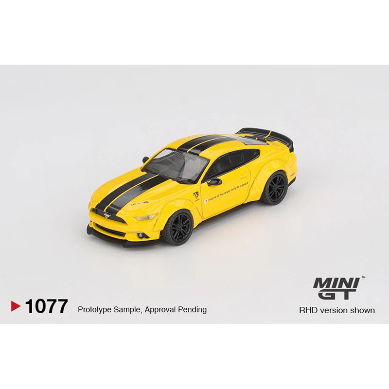 MINI GT Ford Mustang LBWK Triple Yellow 1:64 Diecast