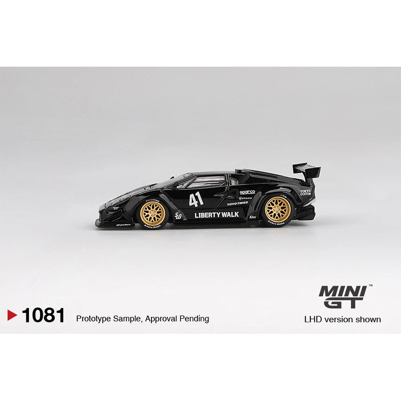MINI GT Lamborghini Countach LB Works Black 1:64 Diecast