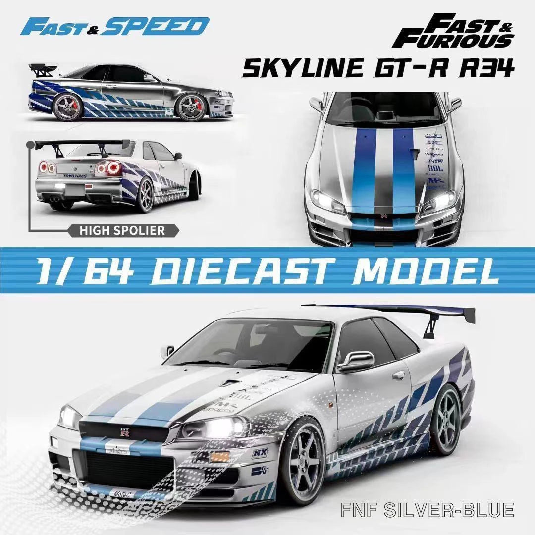 Fast Speed Fs Skyline GT-R R34 Z Tune 1 1:64 Diecast