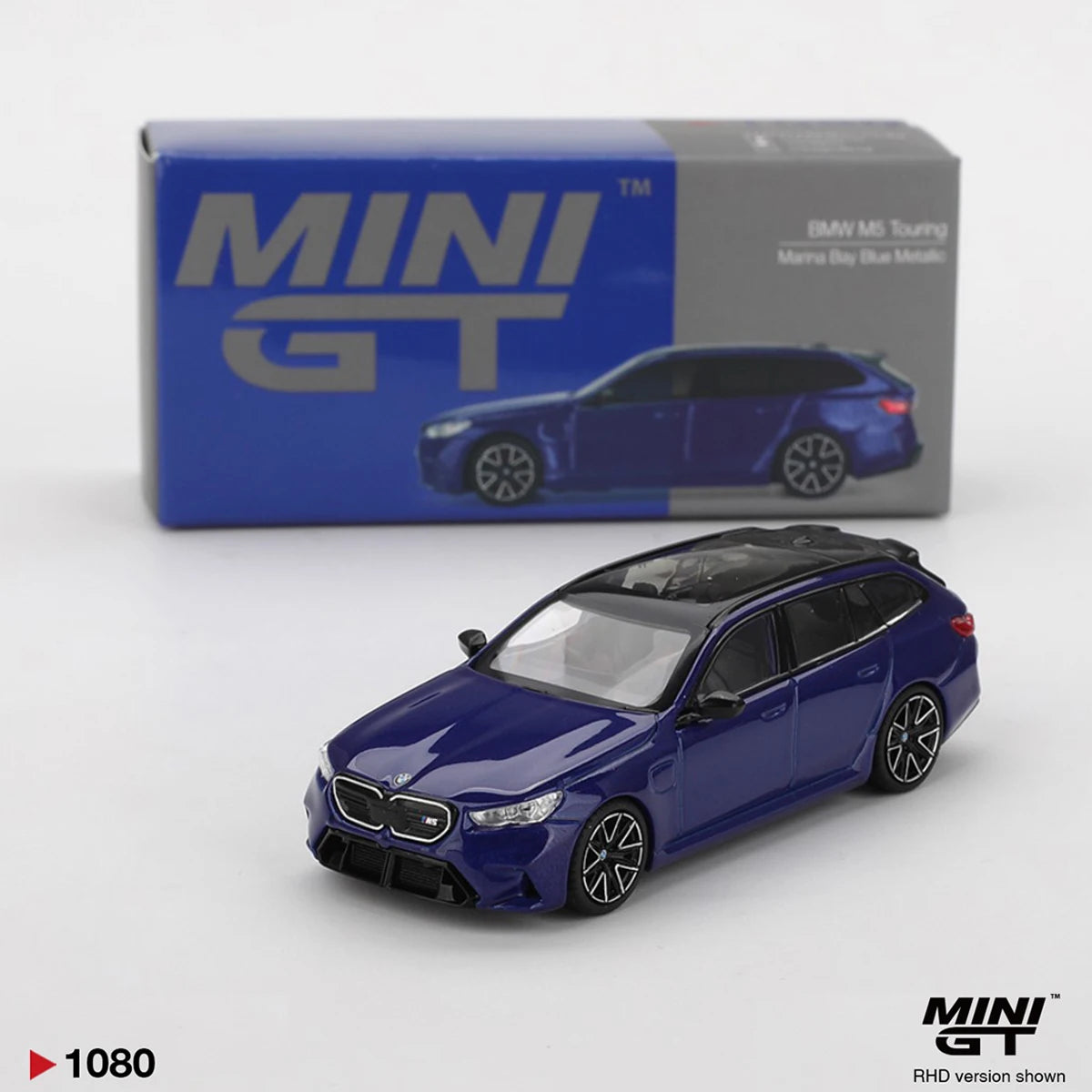 MINI GT BMW M5 Touring G99 Marina Bay Blue 1:64 Diecast